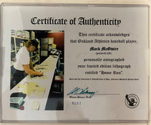 Load image into Gallery viewer, Signed Mark McGwire Oakland A’s MLB Framed Lithograph 1992 COA