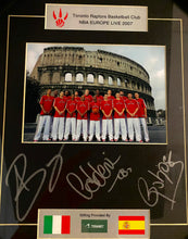 Load image into Gallery viewer, Signed Bargnani Calderon Garbajosa Framed Photo Toronto Raptors Nba Europe 2007