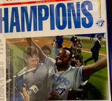Load image into Gallery viewer, Framed Toronto Blue Jays Sunday Star Front Cover Replica 1992 World Series Win