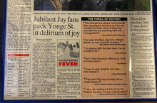 Load image into Gallery viewer, Framed Toronto Blue Jays Sunday Star Front Cover Replica 1992 World Series Win