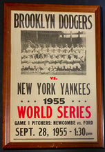 Load image into Gallery viewer, 1955 World Series Replica Broadside Framed Dodgers V Yankees MLB Baseball