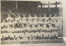 Load image into Gallery viewer, 1955 World Series Replica Broadside Framed Dodgers V Yankees MLB Baseball