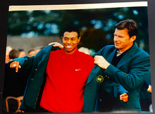 Load image into Gallery viewer, Two 1997 Tiger Woods' First Masters Win Golf Celebration Photo's