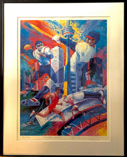 Load image into Gallery viewer, “Toronto Magic” Sports In Toronto Framed Painting Celebrating Skydome Opening Ken Wesman Signed Limited