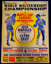 Load image into Gallery viewer, 1973 Maple Leaf Gardens Welterweight Championship Fight Card Original Broadside