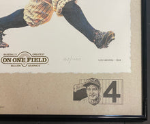 Load image into Gallery viewer, Lou Gehrig”The Iron Horse” Framed Print Baseball's Greatest On One Field Bullion Graphic MLB Artwork