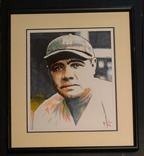Load image into Gallery viewer, Framed Babe Ruth New York Yankees MLB Lithograph Baseball