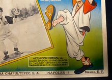 Load image into Gallery viewer, Circa 1940s “El Beisbolista Fenómeno” Mexican Movie Poster Baseball Comedy