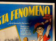 Load image into Gallery viewer, Circa 1940s “El Beisbolista Fenómeno” Mexican Movie Poster Baseball Comedy