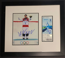 Load image into Gallery viewer, Alexandre Bilodeau Signed Framed 8" X 10" Photograph Vancouver 2010 Ticket Stub Framed Display JSA