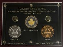 Load image into Gallery viewer, Framed Toronto Maple Leafs Inaugural Game Program With Game Proof Coins Set Silver Gold Bronze