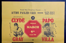 Load image into Gallery viewer, 1973 Clyde Gray V Papa Villa Halifax Forum Canadian Welter Weight Champ Original Broadside