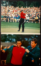 Load image into Gallery viewer, Two 1997 Tiger Woods' First Masters Win Golf Celebration Photo's