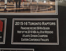 Load image into Gallery viewer, Framed Authentic Piece Of Game Used Floor Toronto Raptors 2015-16 Season With COA