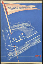 Load image into Gallery viewer, 1953 Brooklyn Dodgers Ebbets Field Program MLB Baseball Cincinnati Reds Vintage
