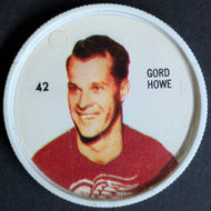 1960/1961 Gordie Howe Shirriff Vintage Plastic White Hockey Coin Premium NHL