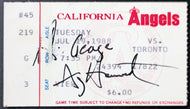 1988 Jerry Howarth Signed Autographed California Angels Baseball Ticket Vtg MLB