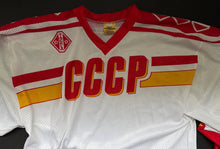 Load image into Gallery viewer, 1991 Tackla CCCP Team Issued Russian National Hockey Jersey World Juniors Size L
