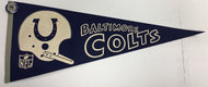 1960s NFL Baltimore Colts Vintage Full Size Football Logo Team Pennant + Pinback