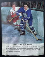 Load image into Gallery viewer, 1964/65 Toronto Star Hockey Photo Maple Leafs Carl Brewer Contest On Reverse NHL
