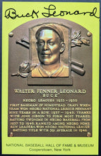 Load image into Gallery viewer, 1972 Buck Leonard Baseball Hall Of Fame Plaque Signed Postcard JSA Certified

