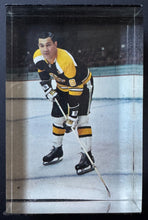 Load image into Gallery viewer, 1960s Johnny Bucyk Boston Bruins Photo Mounted As Paperweight NHL Hockey
