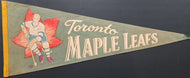 Circa 1950s Vintage Toronto Maple Leafs Hockey Full Size NHL Pennant Original 6