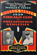 1929 World Series Wrigley Field Program Chicago Cubs Philadelphia Athletics MLB