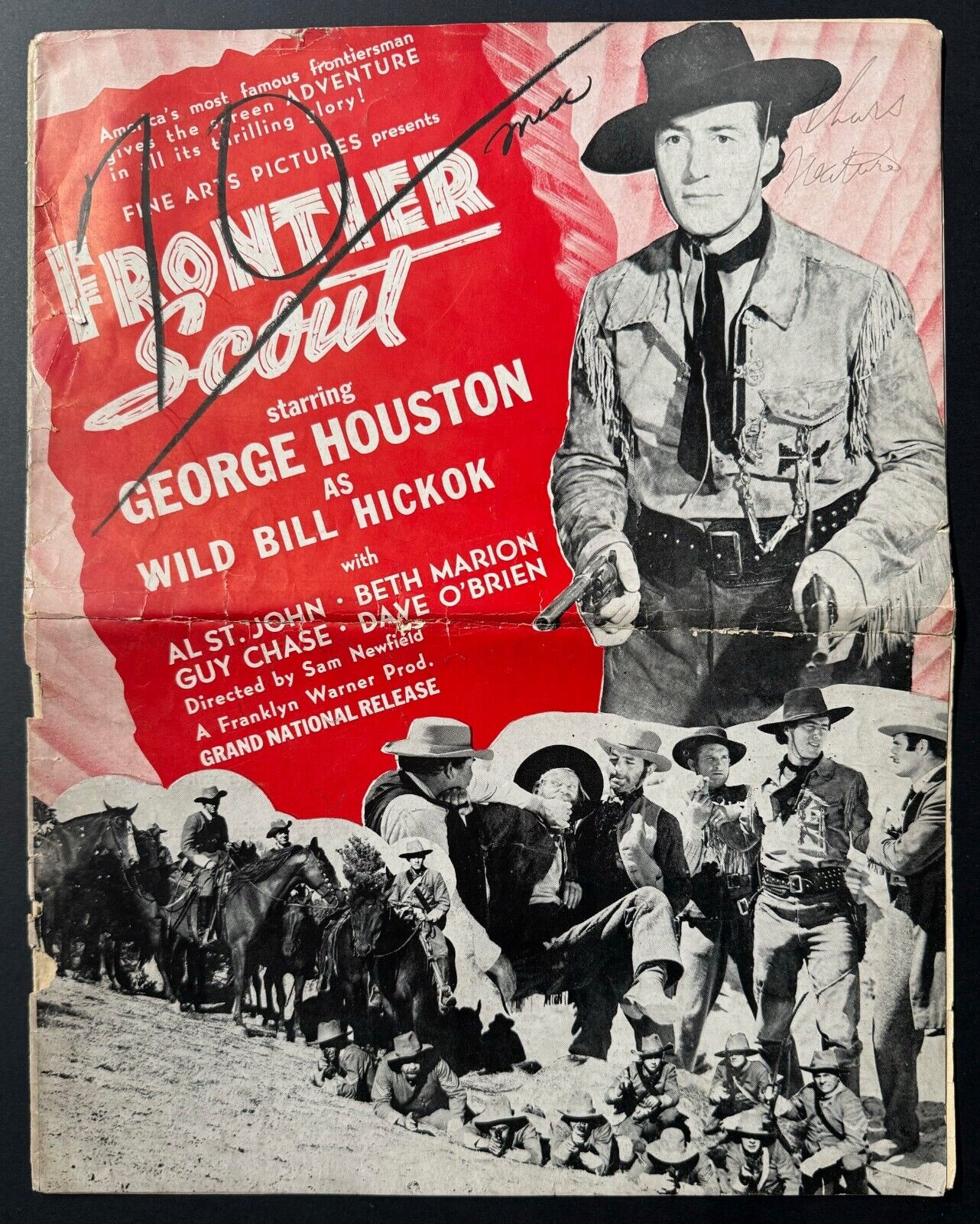 publicity vintage 1938 Theatre Serial - Frontier Scout Publicity Magazine Vintage Movies –  Glory Days Sports