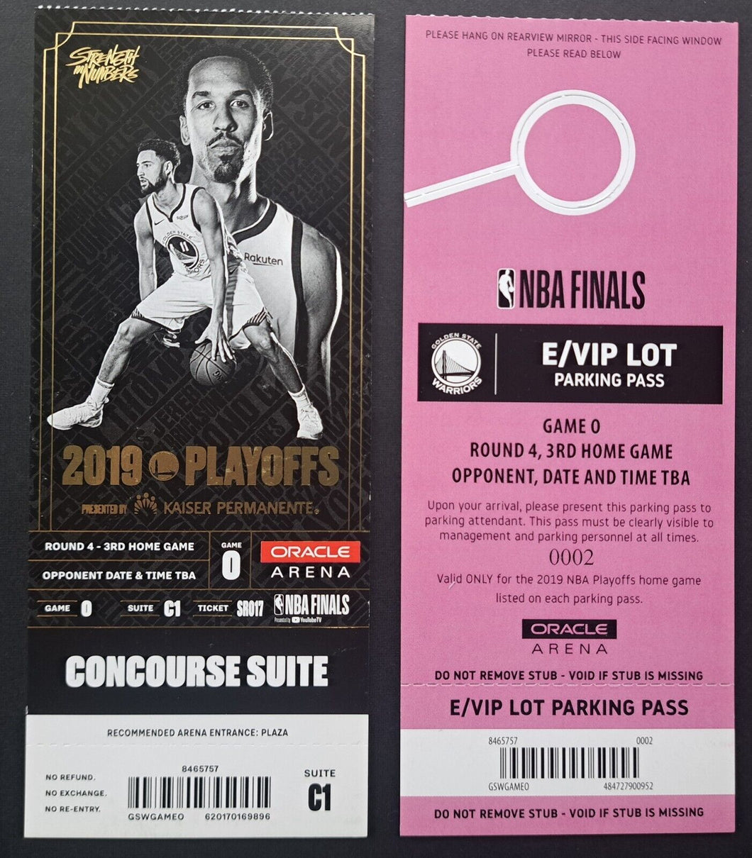 2019 NBA Finals Game 6 Ticket Toronto Raptors Golden State Warriors Basketball