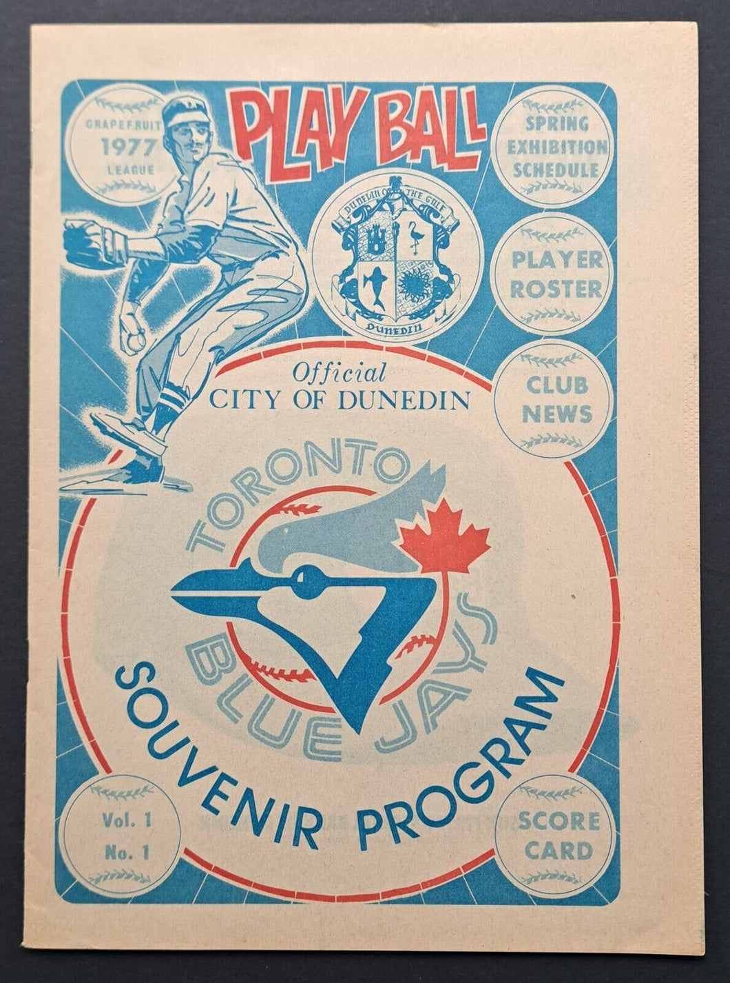 1977 First Ever Toronto Blue Jays Spring Training Program MLB Baseball Dunedin