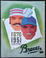 1951 Boston Braves 75 Years Yearbook MLB Baseball Warren Spahn Sam Jethroe VTG