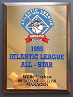 1999 Willie Upshaw Atlantic League All Star Plaque Baseball Blue Jays Indians