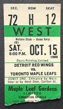 Load image into Gallery viewer, 1988 Maple Leaf Gardens Ticket Stub Red Wings Maple Leafs Adam Graves 1st Goal
