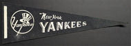 Circa 1960's New York Yankees Logo Black Mini Pennant MLB Baseball Vintage