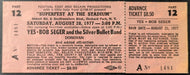 1977 Superfest Concert Ticket Yes Bob Seger & The Silver Bullet Band Donovan Vtg