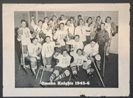 1945/46 Omaha Knights USHL Hockey Team Issued Vintage Blank Back Photo
