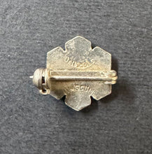 Load image into Gallery viewer, Vintage Canadian Maple Leaf Snowflake Pin Made Of Sterling Silver
