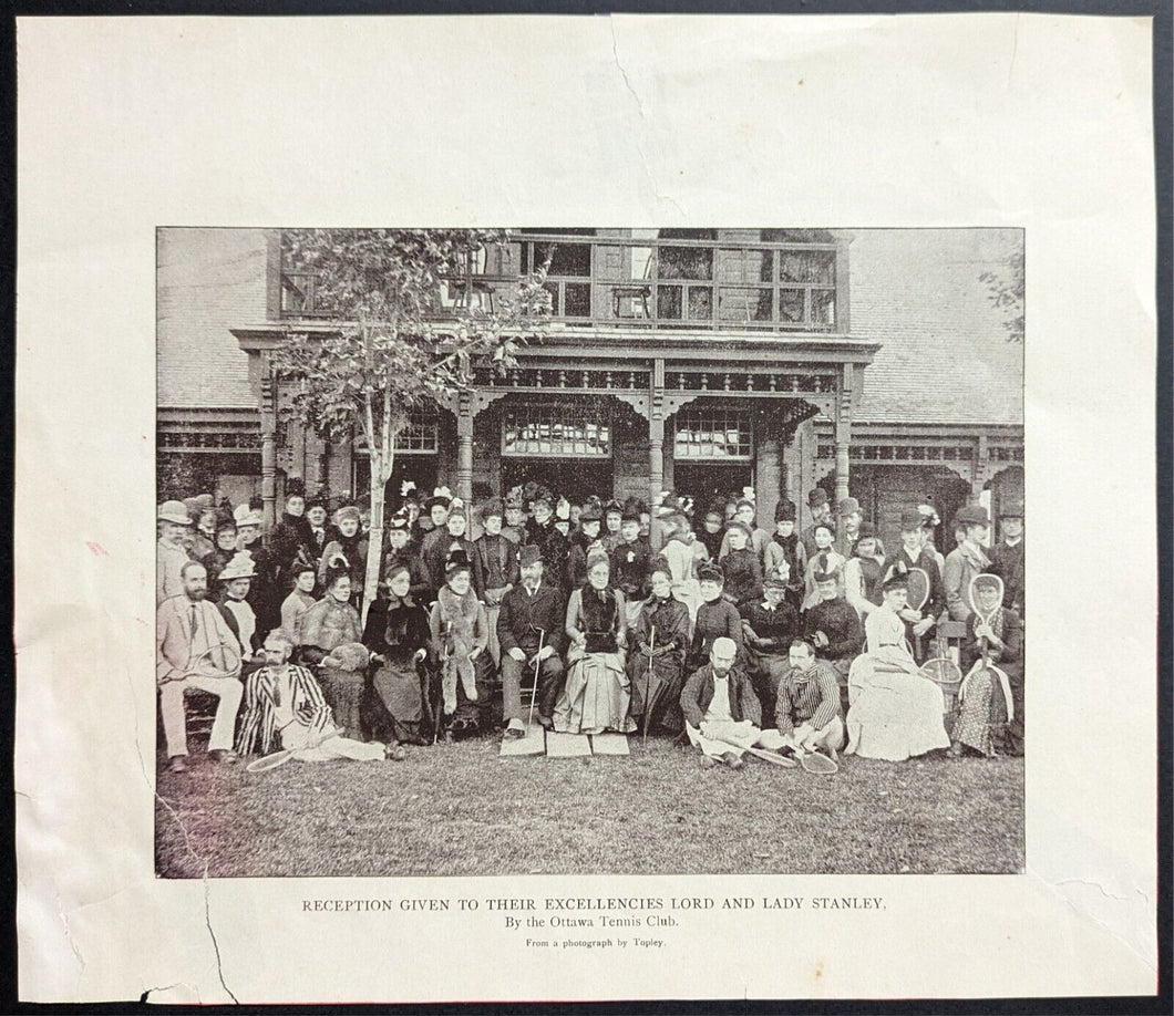 Circa 1890 Lord & Lady Stanley Ottawa Tennis Club Reception Photo NHL Hockey VTG