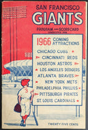 1966 San Francisco Giants Cincinnati Reds Candlestick Park Baseball Game Program