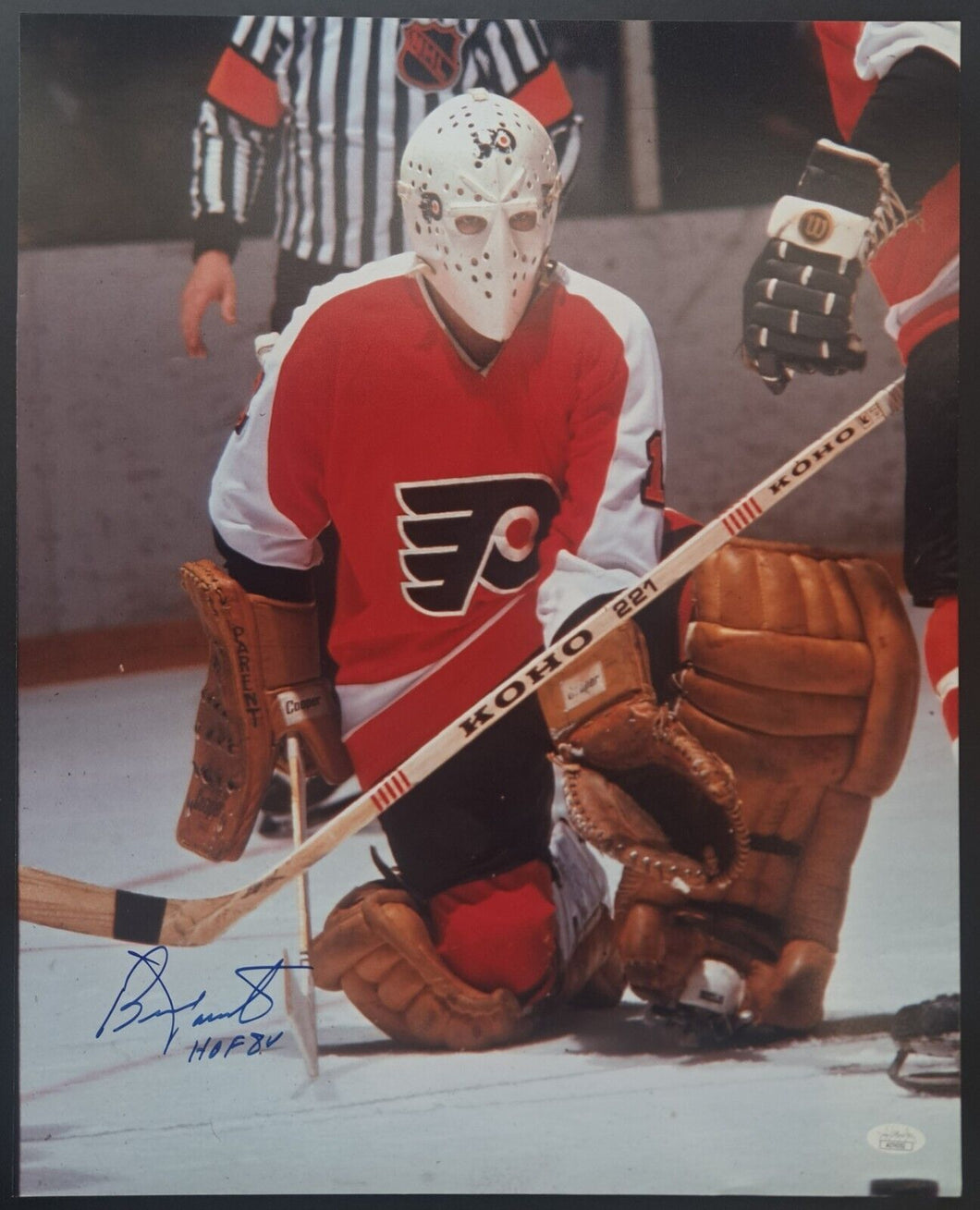 Bernie Parent Philadelphia Flyers Autographed Photo Signed NHL Hockey JSA