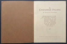 Load image into Gallery viewer, 1935 The Canadian Pacific A National Institution Booklet Railroadiana Trains VTG
