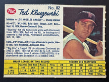 Load image into Gallery viewer, 1962 Post Canadian Cereal Ted Kluszewski Los Angeles Angels Baseball Card MLB
