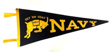 Load image into Gallery viewer, 1940 Get Em Goat Navy Felt Pennant Midshipmen Football Full Size Vintage
