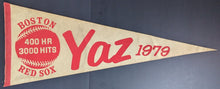 Load image into Gallery viewer, 1979 Carl Yaztrzemski Boston Red Sox 400 Home Run 3000 Hits 30" Felt Pennant MLB
