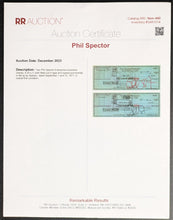 Load image into Gallery viewer, Phil Spector Autographed Signed Cheque Vintage Celebrity Music RR Auction LOA
