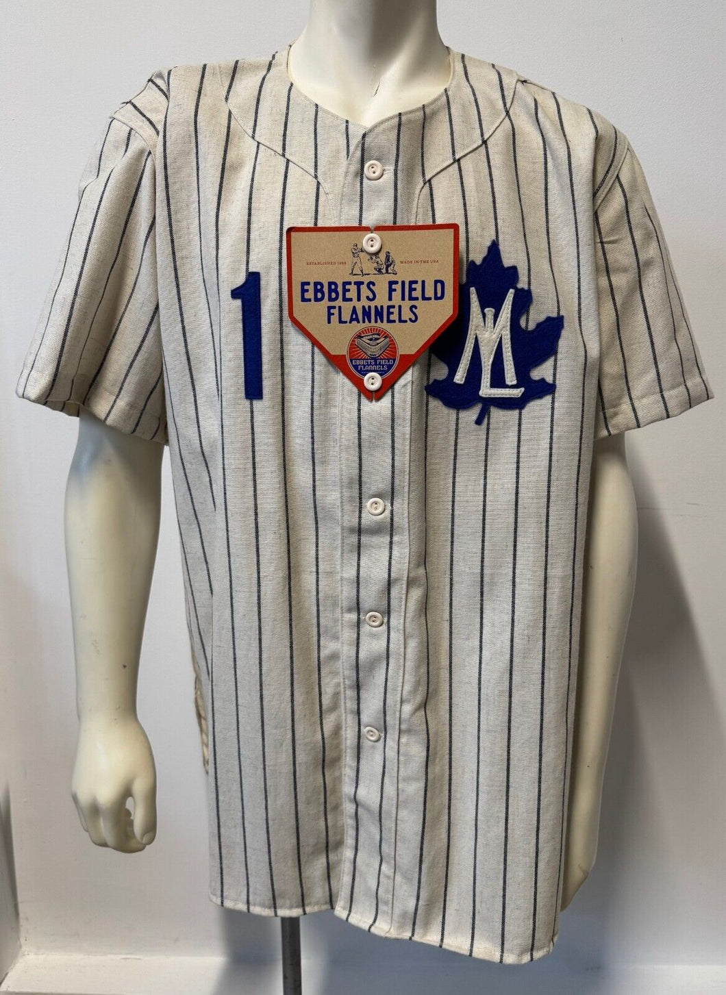 Toronto Maple Leafs Baseball Ebbets Field Flannels Retail Replica Wool Jersey #1