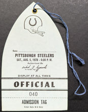 Load image into Gallery viewer, 1978 Unused Steelers vs Colts Memorial Stadium NFL Official&#39;s Pass Football Game
