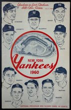 Load image into Gallery viewer, 1960 Yankee Stadium Program Tigers Yankees Mickey Mantle Roger Maris MLB Vtg
