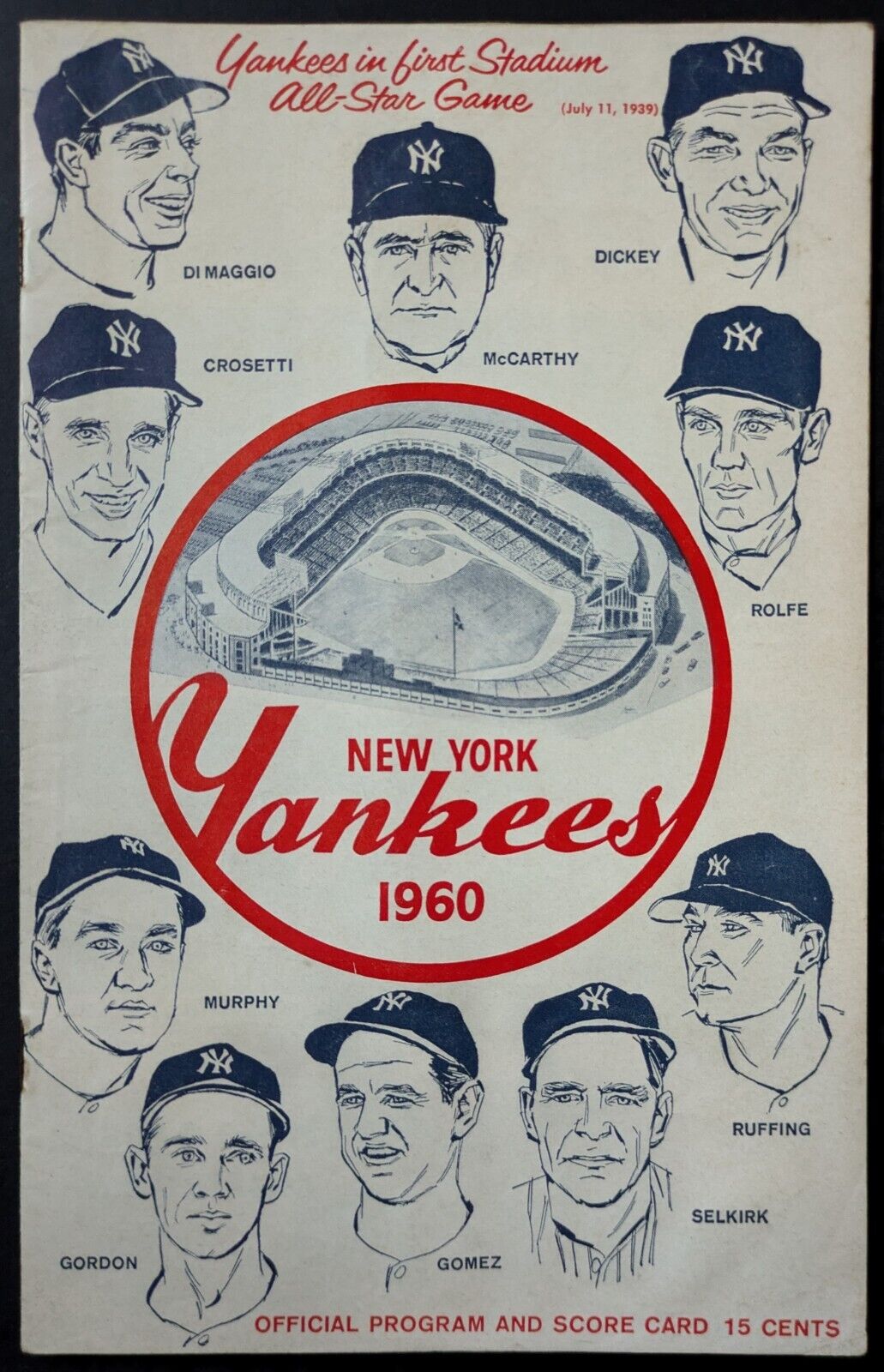 1960 Yankee Stadium Program Tigers Yankees Mickey Mantle Roger Maris MLB Vtg